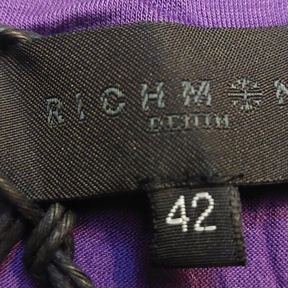 Richmond Purple Graphic Print Glitter Tee Shirt Sz 42 NWT - Picture 11 of 13